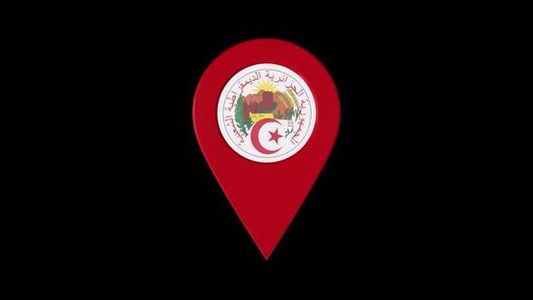 3D Rotating Pin Icon Animation With Algeria  Coat Of Arms  Alpha Channel 4K alt