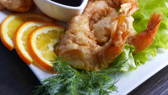 Breaded Shrimp with a Lemon and Herbs