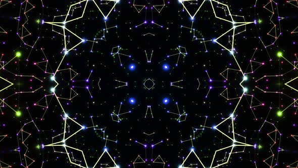 VJ loop neon kaleidoscope. Looping animation.