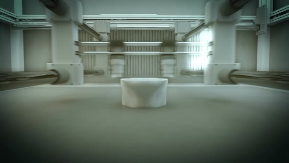 Time-lapse animation of working 3D printer. Example of printing a human head. HD alt