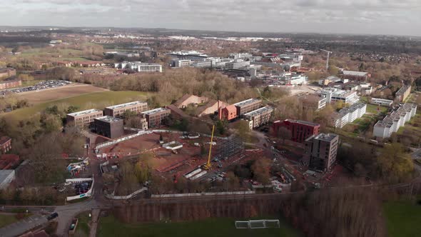 University Of Warwick Construction Site Halls Of Residence Aerial View Buildings UK