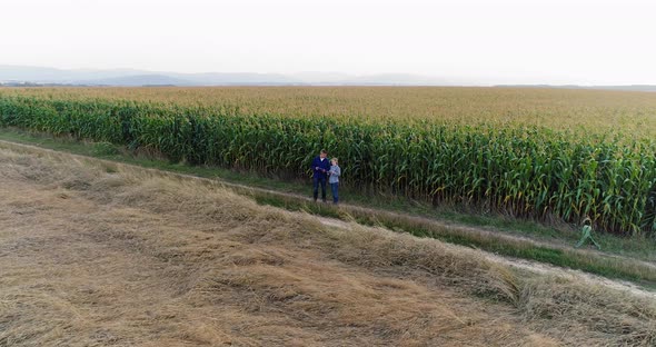 Young Farmers Discussing At Maize Field Agriculture alt