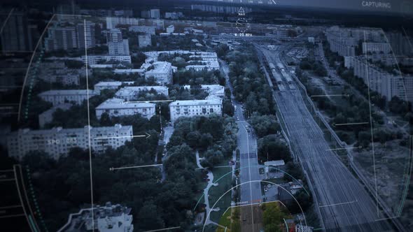 Surveillance Camera has Identified and Follows the Stolen Car on a Busy Street alt