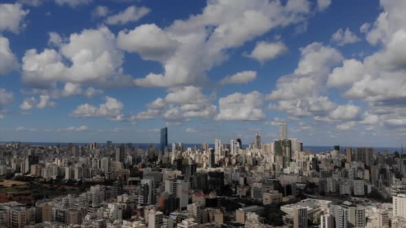 Beirut Lebanon Drone Shot Pan