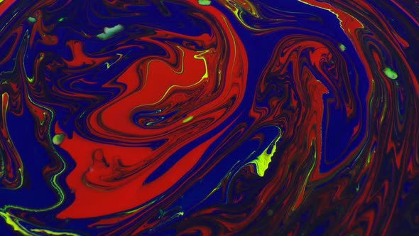 Abstract Psychedelic Liquid Paint Splashing Swirl Colour Mix Art Design ...