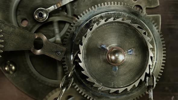 Steampunk, Gear Mechanism with a Chain, Part of an Old-style Time Machine alt