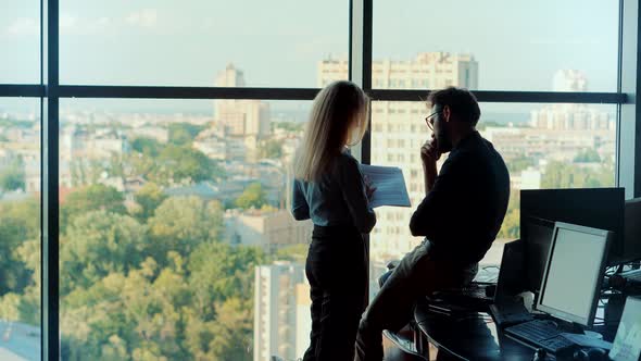 Financial Report On Fintech Office. Investment Report Data Preparation. Analyst Audit Forecast Graph alt