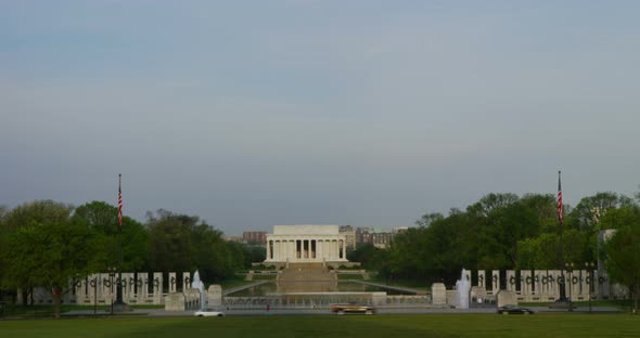 National World War II Memorial, Lincoln Memorial in Background 