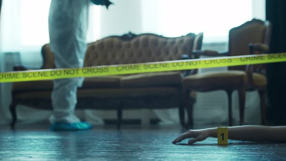 Closeup of a Crime Scene in a Deceased Person's Home. alt