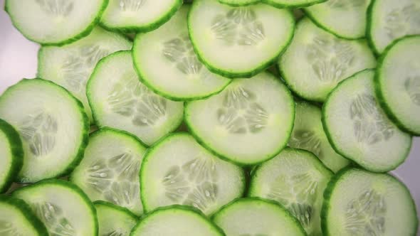 a background of chopped fresh cucumbers for the kitchen