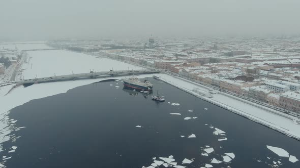 Drone Footage of Winter View of St alt