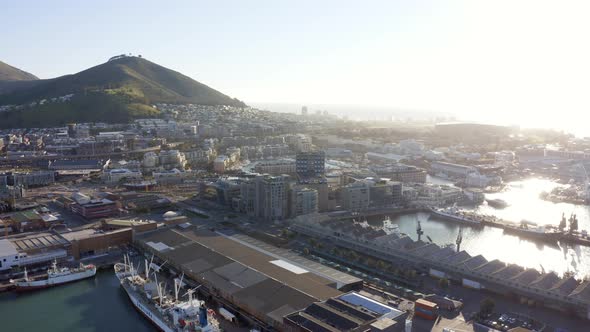 Flying high above the harbor