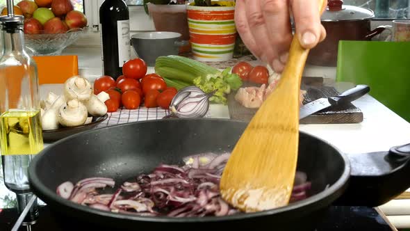 Table in Domestic Kitchen Preparation Mediterranean Food alt