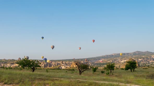 Cappadocia Balloons Timelapse, Turkey
