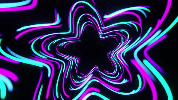 Star Shaped Colorful Light Streaks Loop