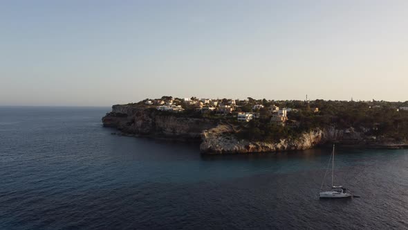 Cala Es Llombards in Santanyi in Mallorca or Majorca, Spain alt