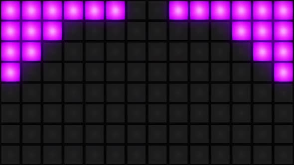 Pink Disco nightclub dance floor wall glowing light grid background vj loop