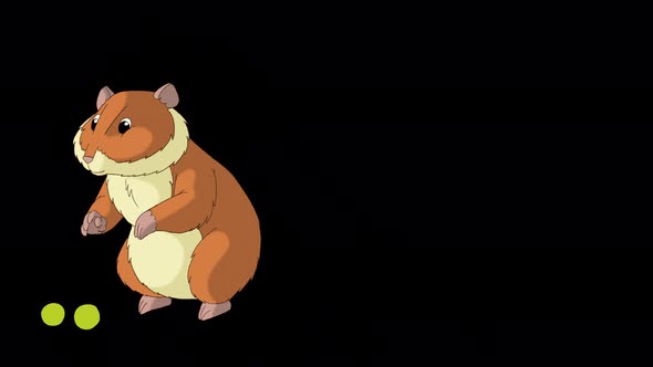 Red hamster eats peas alpha matte 4K alt