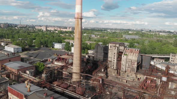Aerial Drone View of Industrial Zone alt