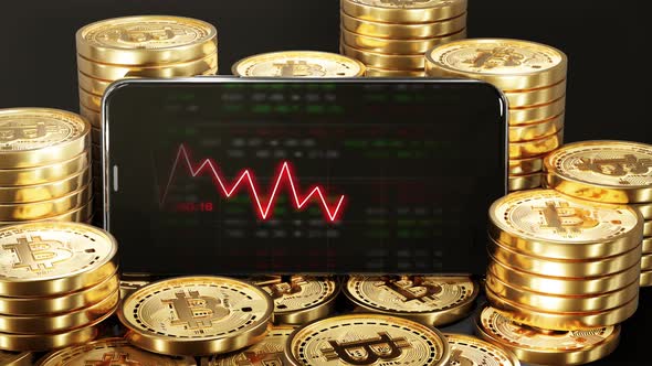 Phone Stock markets down trend on Bitcoin Crypto currency