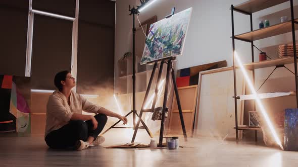 Finish Artwork Enjoy Result Art Studio Happy Woman alt