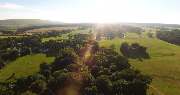 Panning over the countryside