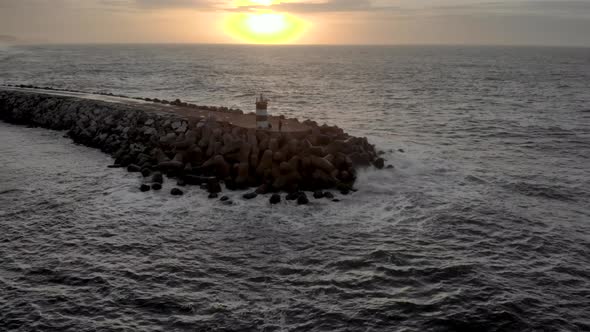 Over the Lighthouse at Sunset