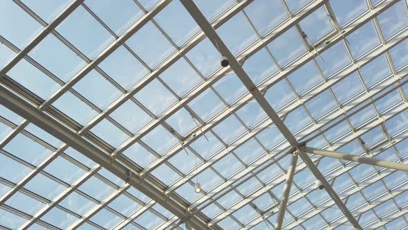 Glass Roof of a Modern Evening Time Building