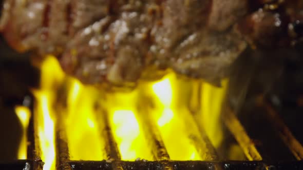 Porterhouse Steak Barbecue On Flames 41