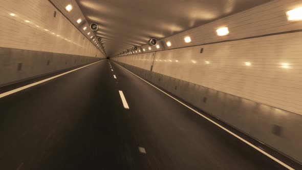 Loopable shot of camera passing through the tunnel in high speed. Transportation alt