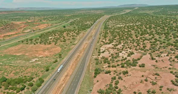 A Highway in New Mexico Along the Desert Landscape of American Country alt