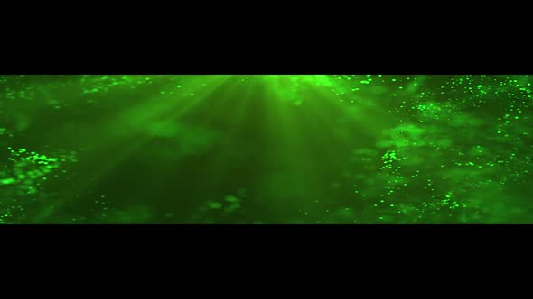 Green Particles Background Ultra Wide