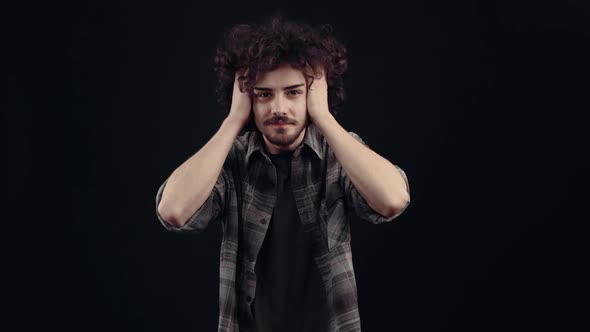 The Charismatic Optimistic Young Man Shows His Joy By Shouting the Word Wow Cheerfully Then Showing alt