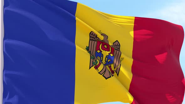 Moldova Flag Looping Background