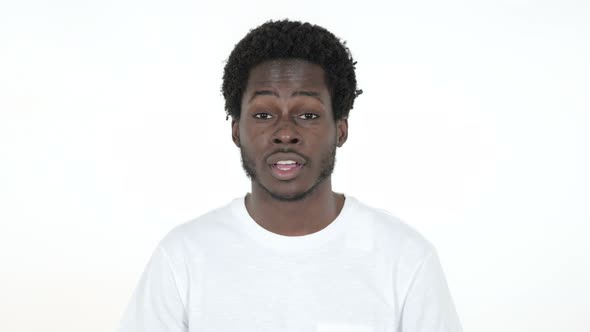 Yes, African Man Shaking Head To Accept, White Background alt