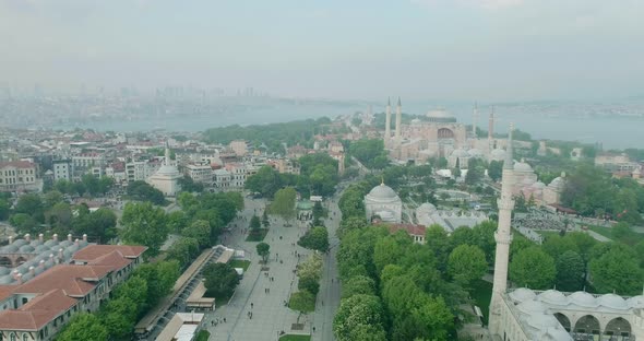 Istanbul Historical Peninsula And Hagia Sophia Aerial View 9