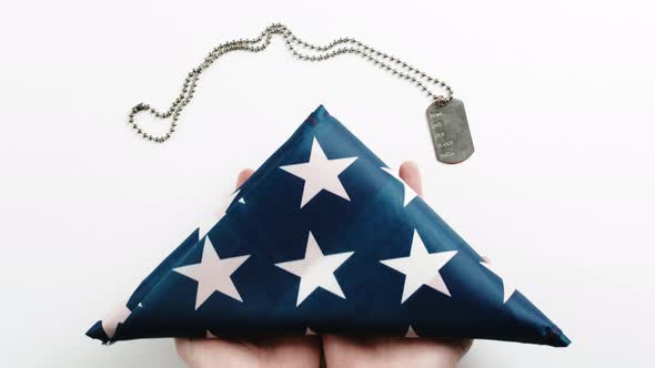 American Flag Folded Into a Triangle alt