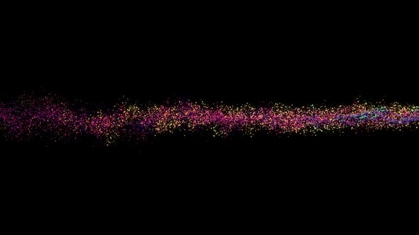 Splashes of Multicolored Particles on a Black Background