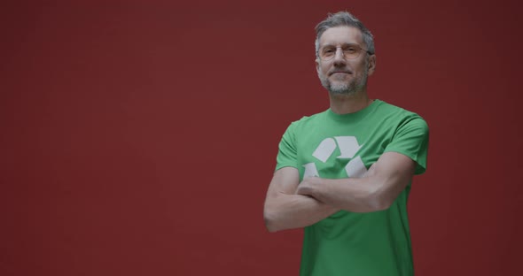 Eco-conscious Man Looking at Camera alt