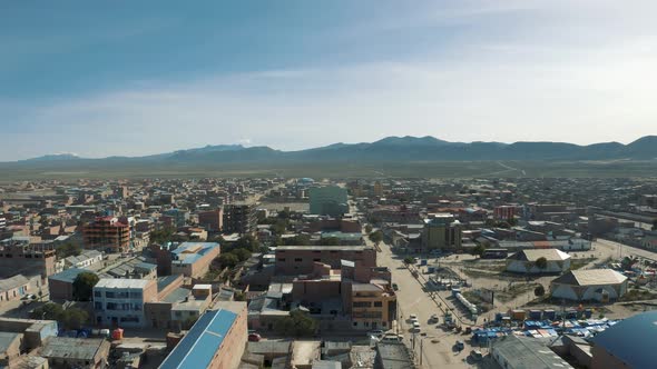 Reveal shot City of Uyuni desert in Bolivia 4K