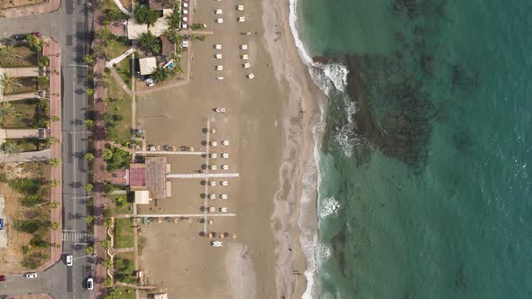 Aerial View of the Beach at the Seaside Resort Town. Turkey alt