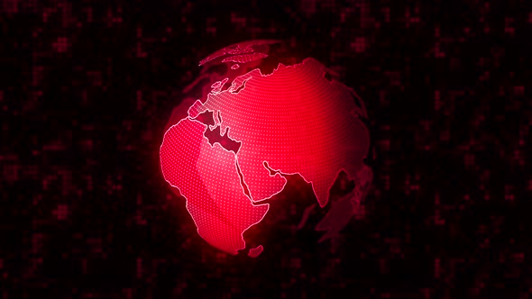 Holographic Model of Rotating Earth on Black Background alt