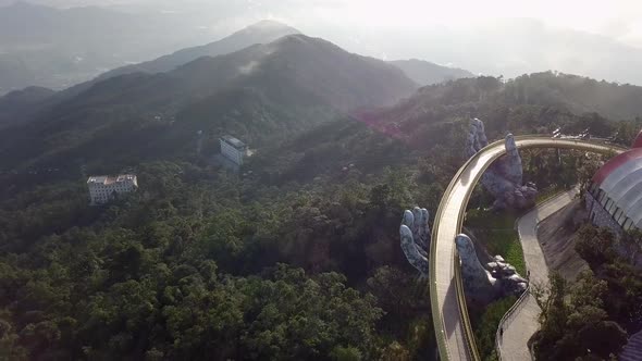 Bana Hills, French Village and Golden Bridge, in Central Vietnam alt