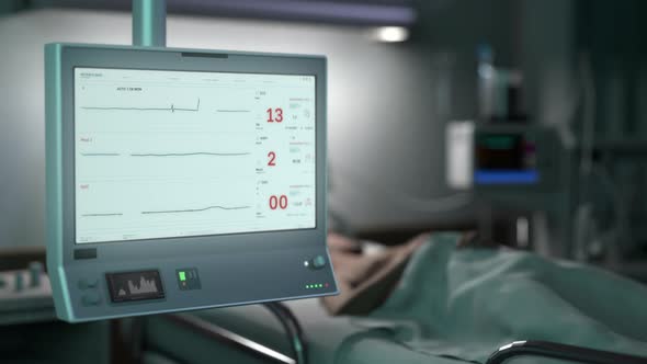 Hospital ECG Machine Detects Improving Health Condition Of Patients Heart alt