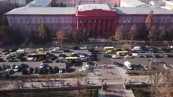Aerial to Taras Shevchenko National University in Kyiv Ukraine