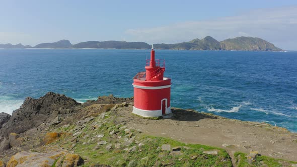 Punta Robaleira Lighthouse in Pontevedra Galicia Spain
