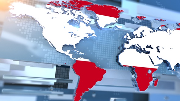 Austria Flag Inside The Shape Of World Map Transition alt