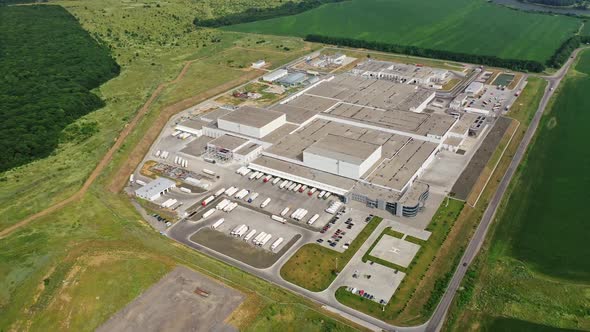 modern manufacturing complex in summer alt