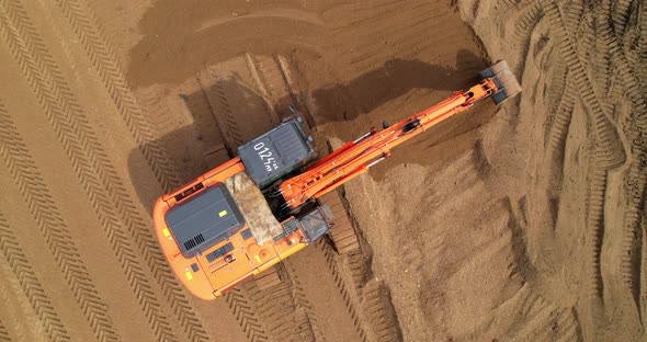 Excavator in the Process of Operation