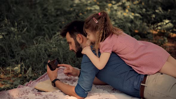 Carefree Dad With Preschool Daughter Enjoy Activity Together. Family Parent Holidays Relationship. alt